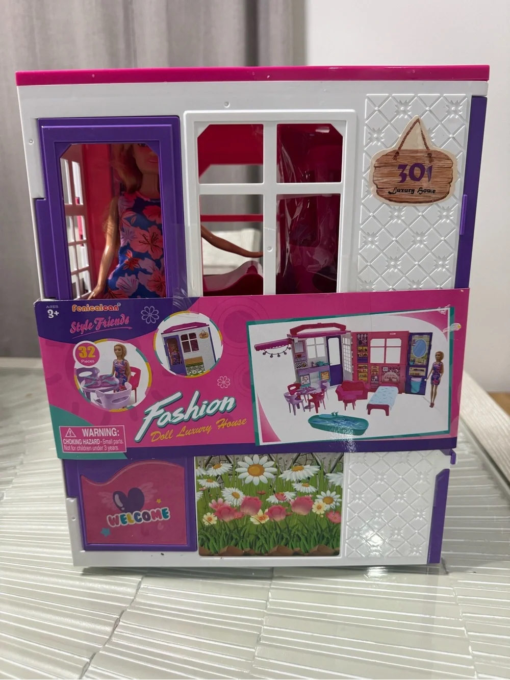Fashion Doll Luxury House Playset - Pink & Purple